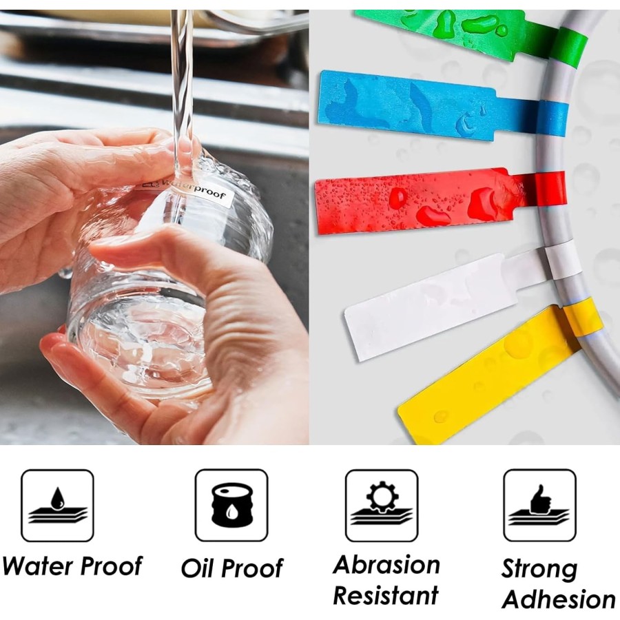 Rotolo Etichette Cavi PVC | Impermeabili 109x12.5mm | Per Elettricisti e Gioielli