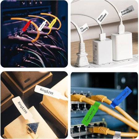 Rotolo Etichette Cavi PVC | Impermeabili 109x12.5mm | Per Elettricisti e Gioielli