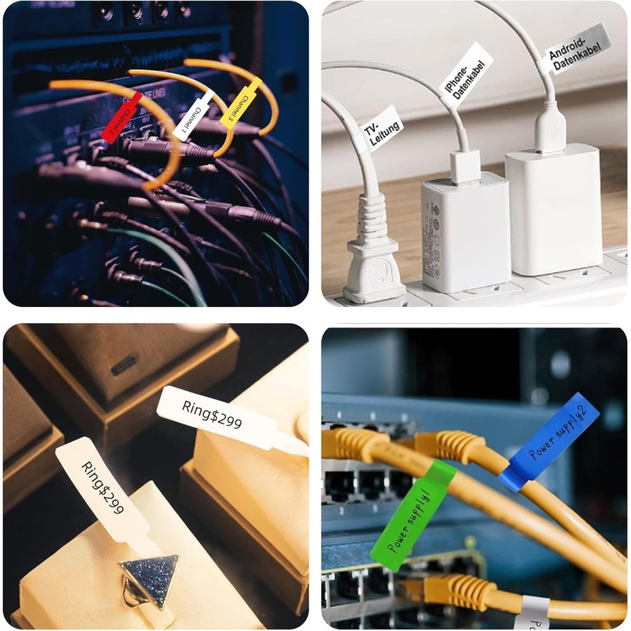 Rotolo Etichette Cavi PVC | Impermeabili 109x12.5mm | Per Elettricisti e Gioielli