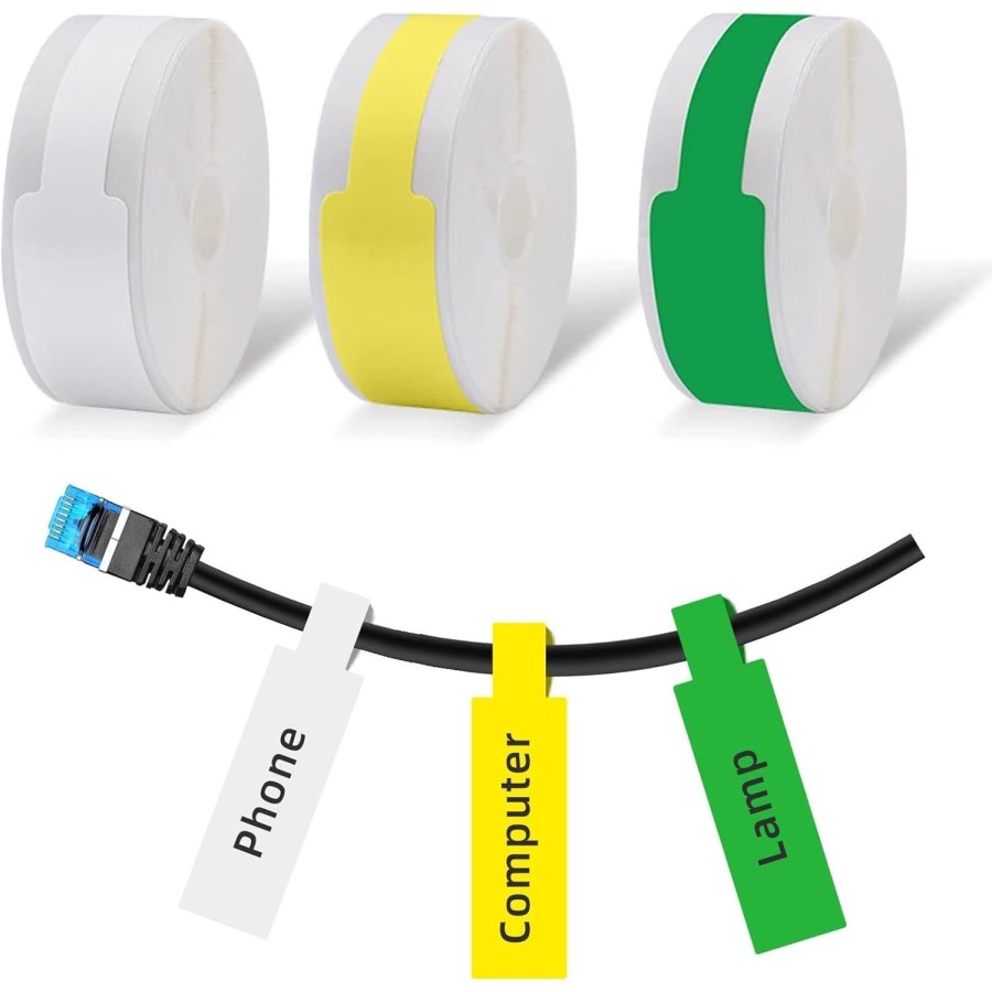 Rotolo Etichette Cavi PVC | Impermeabili 109x12.5mm | Per Elettricisti e Gioielli