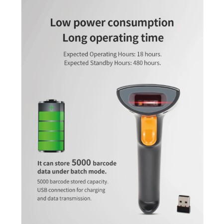 Scanner Barcode BWHS25L | Lettore 1D/2D Wireless Mani Libere USB/BT