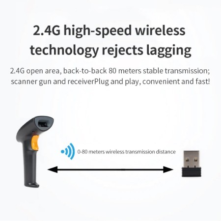 Scanner Barcode BWHS25L | Lettore 1D/2D Wireless Mani Libere USB/BT