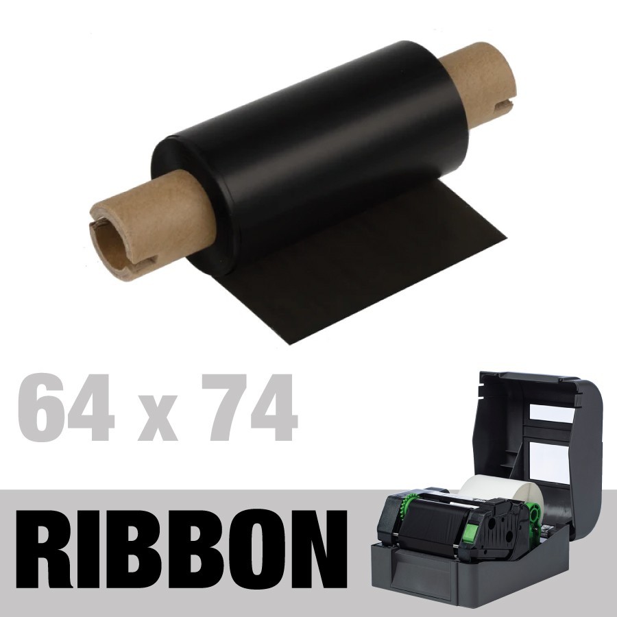 Nastro Wax 64x74m Nero per Stampanti Desktop | Anima 1/2" OUT