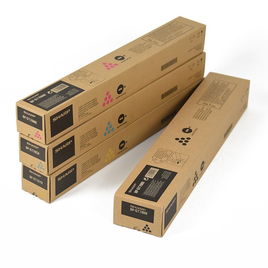 Kit 4 colori toner bk c y m Sharp Originale BP-GT70 per BP-50C26, BP-50C31, BP-50C36, BP-50C45, BP-55C26