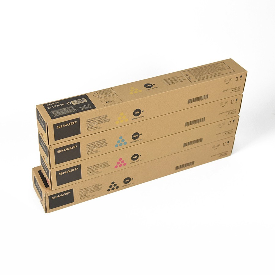 Kit 4 colori toner bk c y m Sharp Originale BP-GT70 per BP-50C26, BP-50C31, BP-50C36, BP-50C45, BP-55C26