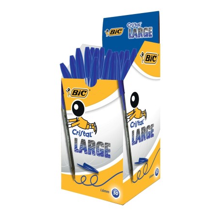 Scorta il tuo ufficio! La BIC Cristal Large Blu (1,6 mm) nel formato convenienza da 50 pezzi