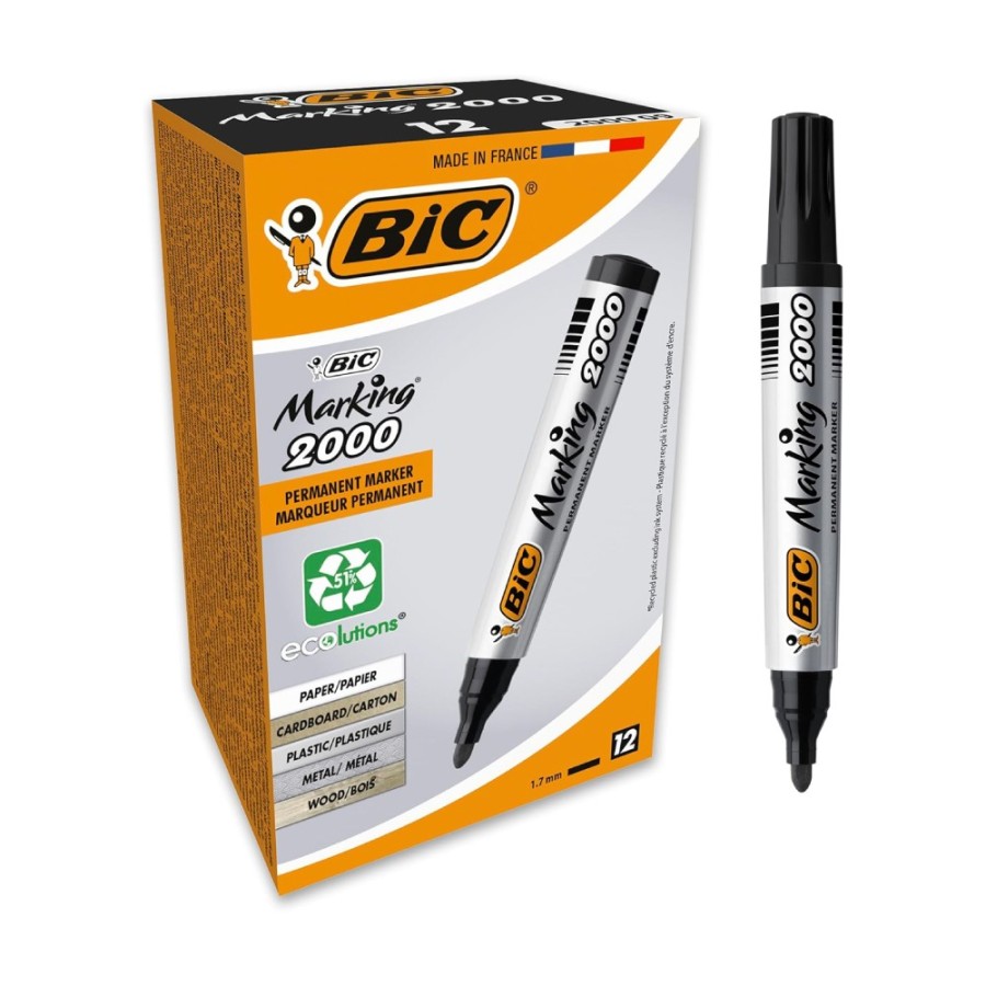 Confezione originale da 12 pennarelli BIC Marking 2000 NERO (il prezzo si riferisce al pezzo singolo)