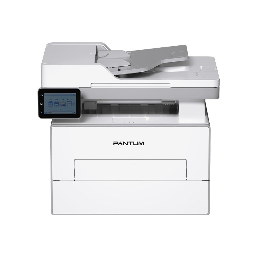 Primo piano del pannello di controllo touch screen della Pantum BM4300ADW.