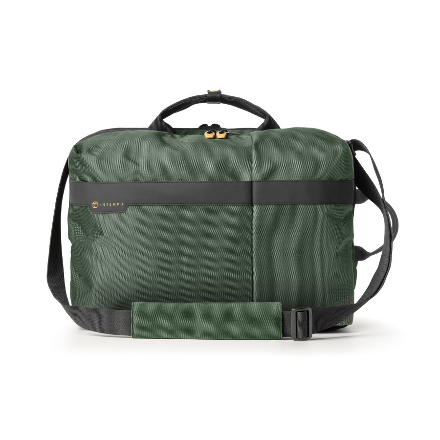 Borsa bi bag ibrida verde in tessuto tecnico ufficio