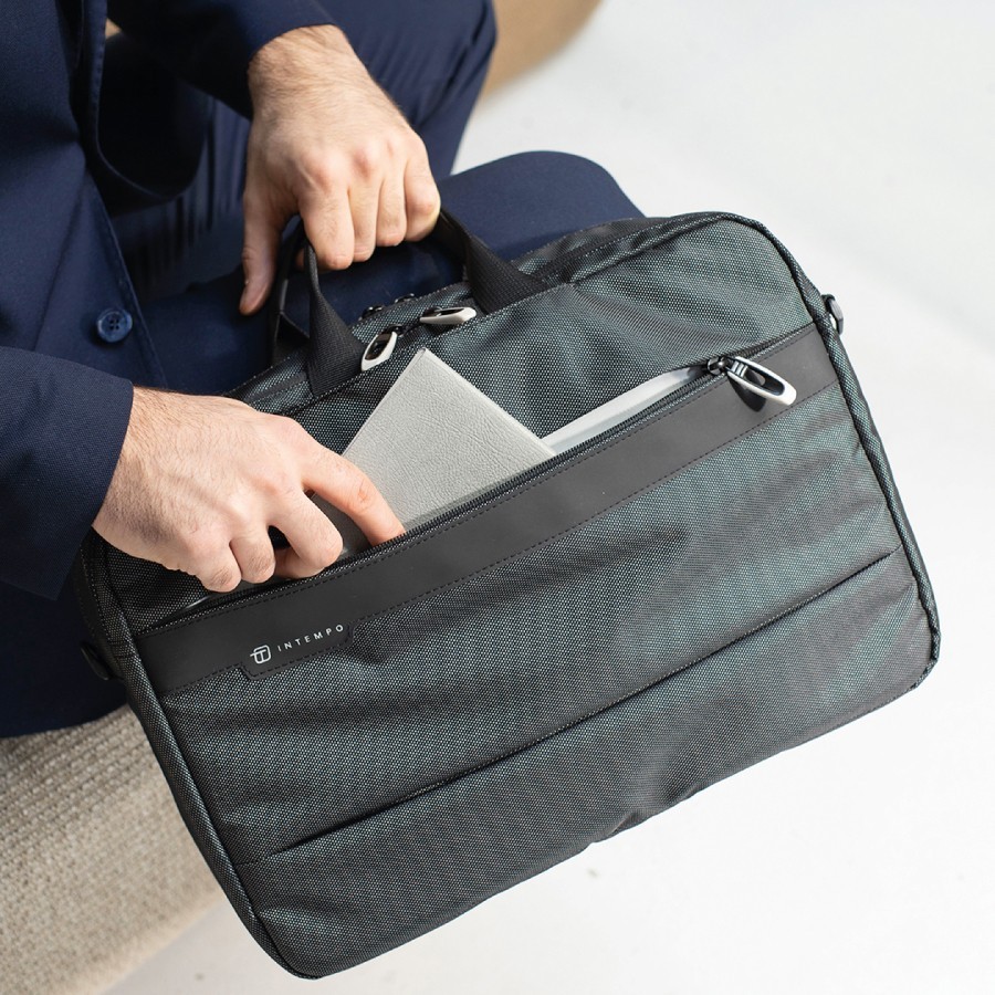 Borsa Lavoro Business-Bag Sottile | Porta PC 15 pollici, Antigraffio e Aggancio Trolley