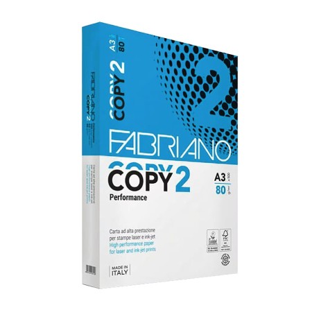 Risma Fabriano Copy 2 A4 alta qualità, Acid Free e certificata ISO 9706 per lunga conservazione.