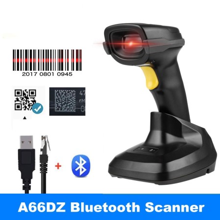 Scanner Barcode 1D 2D QR Wireless 2.4G Bluetooth A66DZ-E