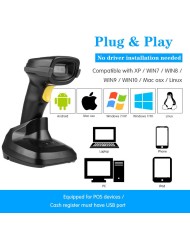 Scanner Barcode 1D 2D QR Wireless 2.4G Bluetooth A66DZ-E