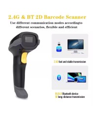 Scanner Barcode 1D 2D QR Wireless 2.4G Bluetooth A66DZ-E
