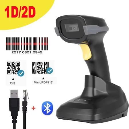 Scanner Barcode 1D 2D QR Wireless 2.4G Bluetooth A66DZ-E