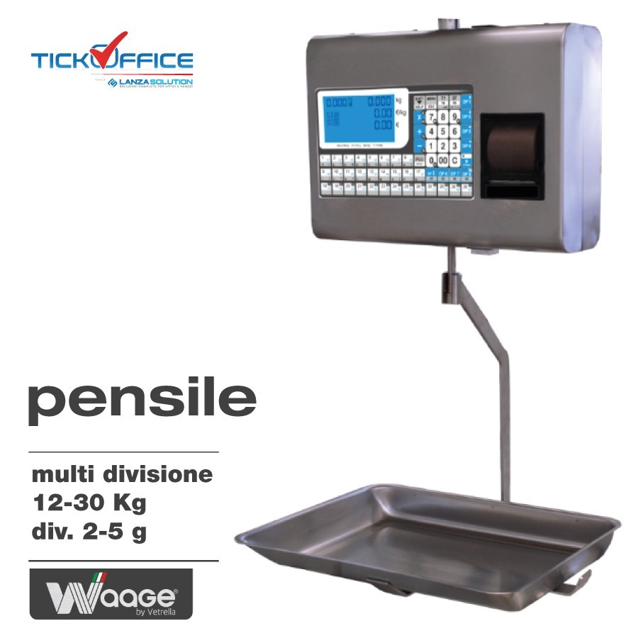 Bilancia Pensile Waage Omologata 12-30kg per Pescheria | Acciaio Inox