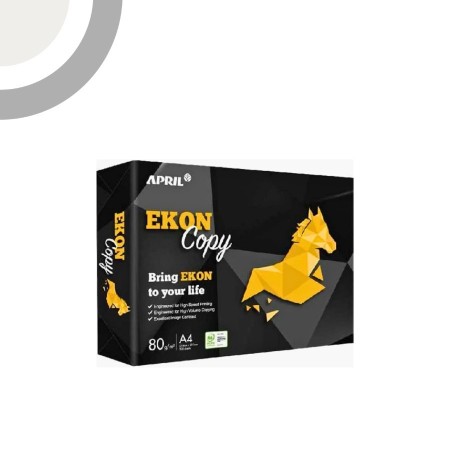 5 pz Ekon Copy risma carta A4 21x29,7cm 80gr per ufficio, stampa e fotocopie, Formato A4, 80 gr