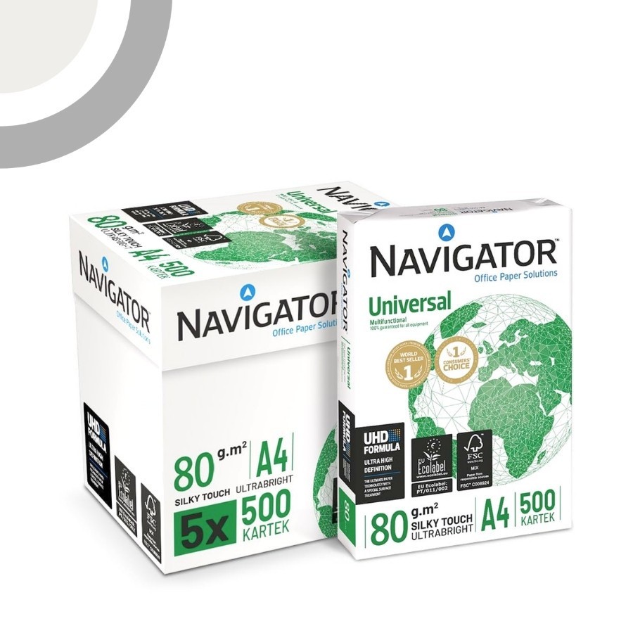 5 pz Navigator Universal risma carta A4 21x29,7cm 80gr per ufficio, stampa e fotocopie, Formato A4, 80 gr