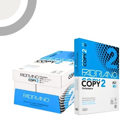 Carta Fabriano Copy 2 - Formato A3 - 297x420mm, 5x500 fogli, 80g/m (Pack 5 risme)