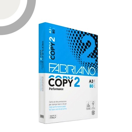 Carta Fabriano Copy 2 - Formato A3 - 297x420mm, 80g/m - Risma 500 fogli