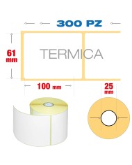 Etichette Termiche 61x100mm (300 pz) Foro 25mm