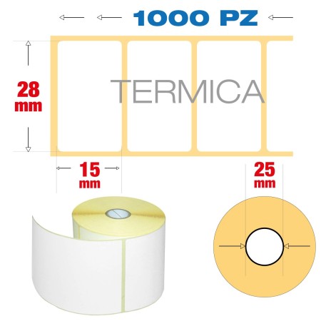 Etichette Termiche 28x15mm (1000 pz) per Gioielleria