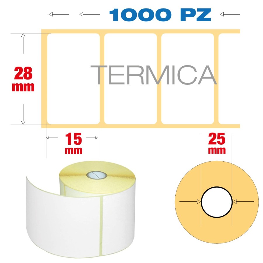 Etichette Termiche 28x15mm (1000 pz) per Gioielleria
