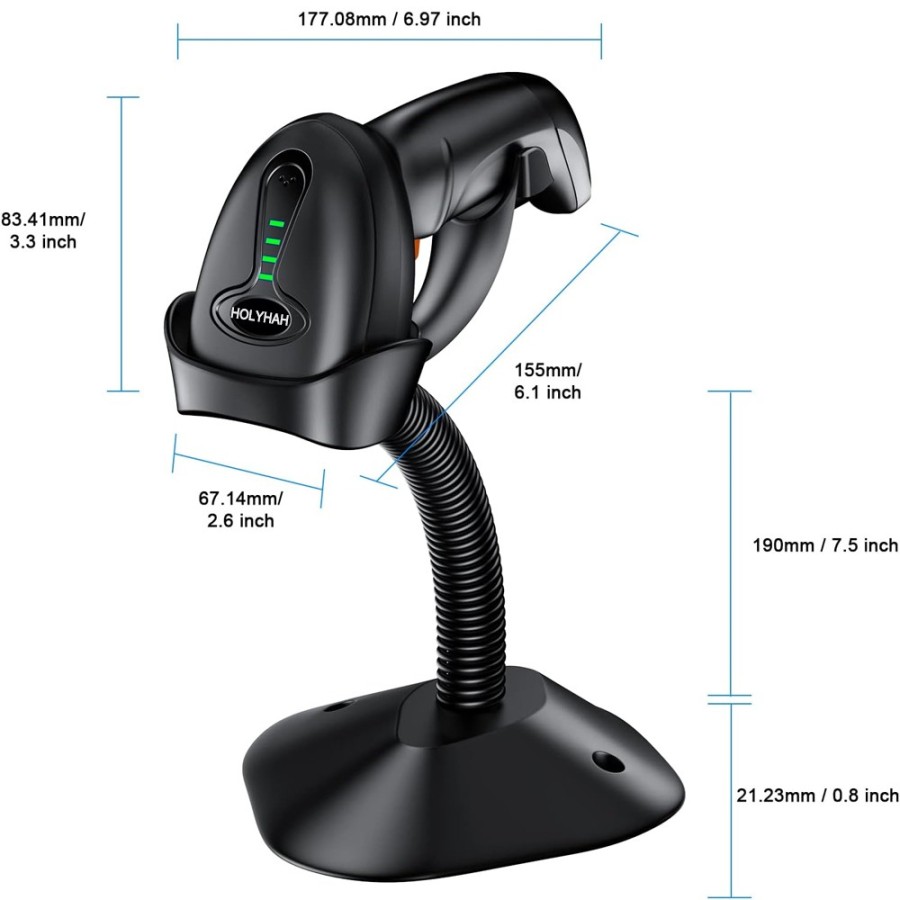 Scanner Barcode Wireless 2D HLH-4590B con Stand Auto-Sensing