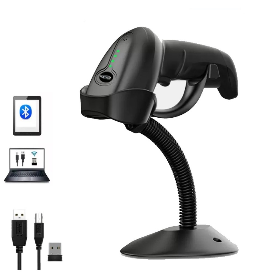 Scanner Barcode Wireless 2D HLH-4590B con Stand Auto-Sensing