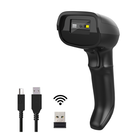 Scanner Barcode Wireless 2D HLH-4590B con Stand Auto-Sensing