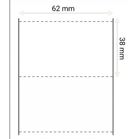 Rotoli Frontalini Termici  Bianchi 60x38mm per Scaffali (1.000 pz) | Tacca Nera