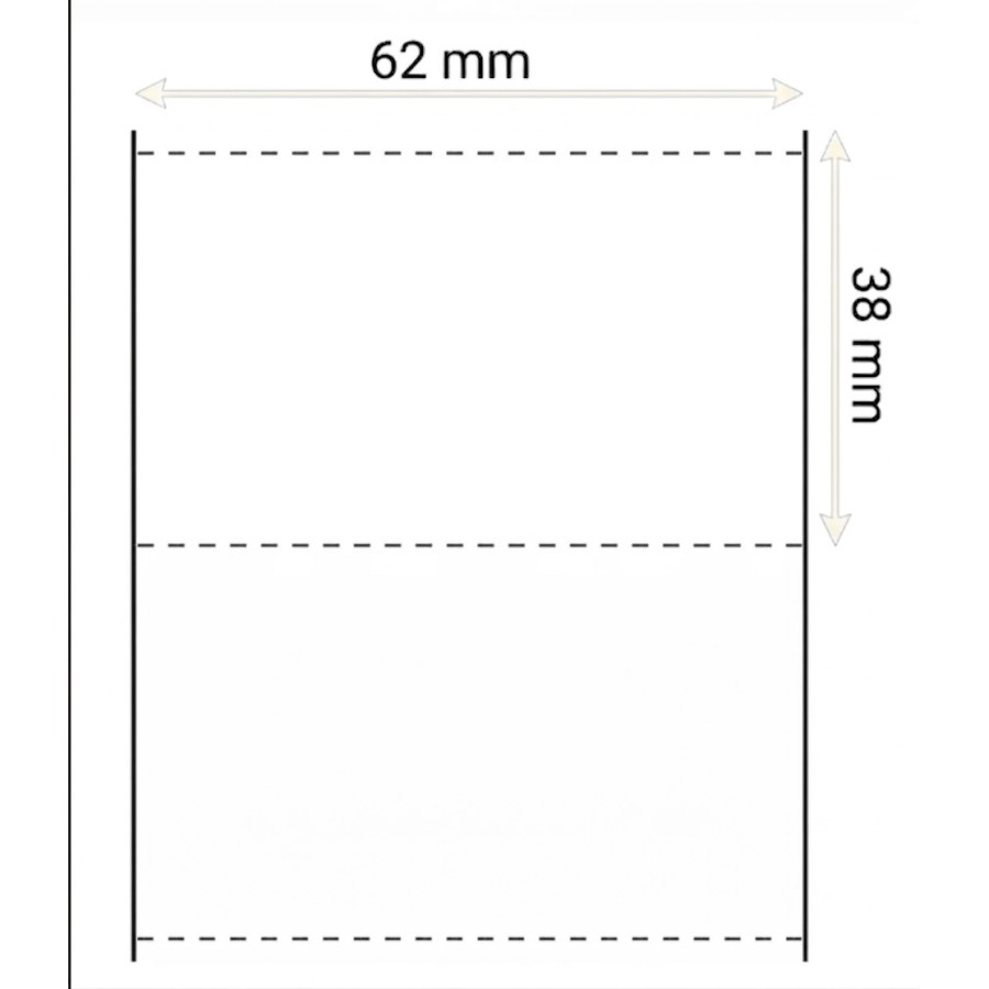 Rotoli Frontalini Termici  Bianchi 60x38mm per Scaffali (1.000 pz) | Tacca Nera