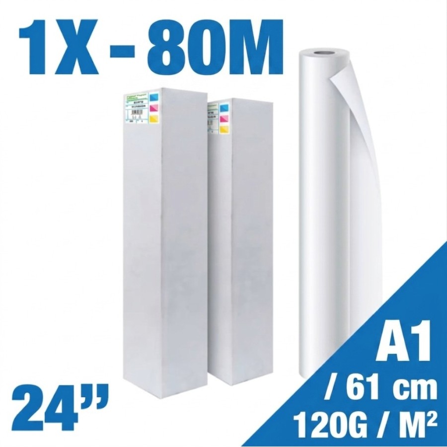 Carta Plotter White Back Speed Jet 120g 24" 61cm x 80m | Anima 76mm