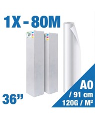 Carta Plotter White Back Speed Jet 120g 36" 91,4cm x 80m | Anima 76mm