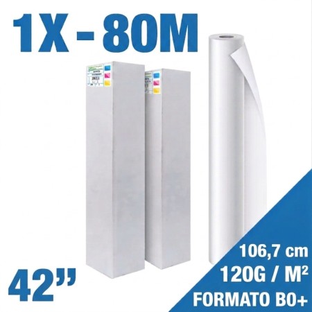 Carta Plotter White Back Speed Jet 120g 42" 106,7cm x 80m | Anima 76mm