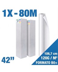 Carta Plotter White Back Speed Jet 120g 42" 106,7cm x 80m | Anima 76mm