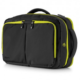 Borsa bi-bag Blackout in tela cerata dim. 44x28x18cm - Colore nero-giallo