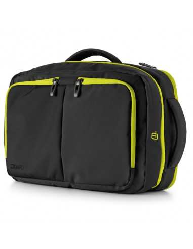 Borsa bi-bag Blackout in tela cerata dim. 44x28x18cm - Colore nero-giallo