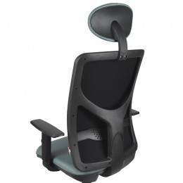 Poltrona con poggiatesta e braccioli regolabili schienale a righe struttura colore nero Frida