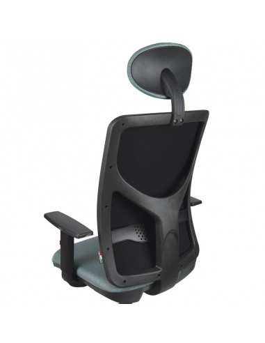 Poltrona con poggiatesta e braccioli regolabili schienale a righe struttura colore nero Frida