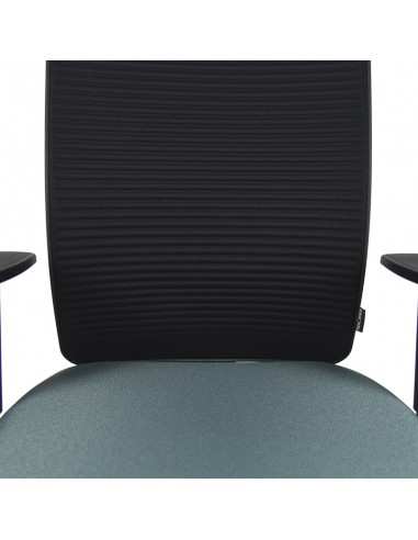 Poltrona con poggiatesta e braccioli regolabili schienale a righe struttura colore nero Frida