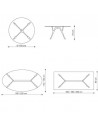 Tavoli rettangolari in vetro trasparente/satinato Pegaso
