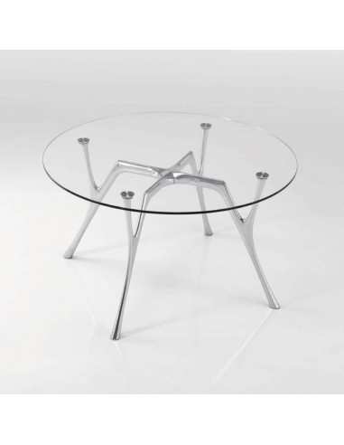 Tavoli rotondi in vetro trasparente/satinato Pegaso