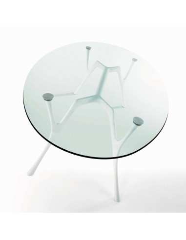 Tavoli rotondi in vetro trasparente/satinato Pegaso