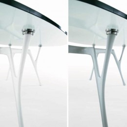 Tavoli rotondi in vetro trasparente/satinato Pegaso