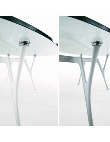 Tavoli rotondi in vetro trasparente/satinato Pegaso