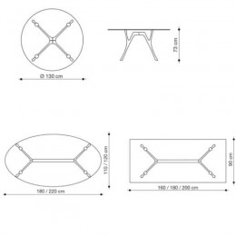 Tavoli rotondi in vetro trasparente/satinato Pegaso