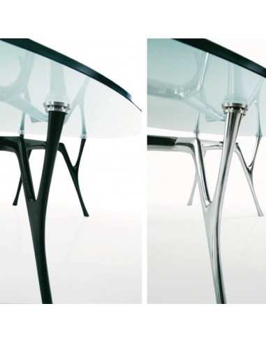 Tavoli rotondi in vetro trasparente/satinato Pegaso