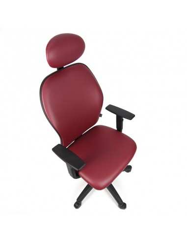 Poltrona con schienale tappezzato con poggiatesta e braccioli regolabili struttura colore nero Julia