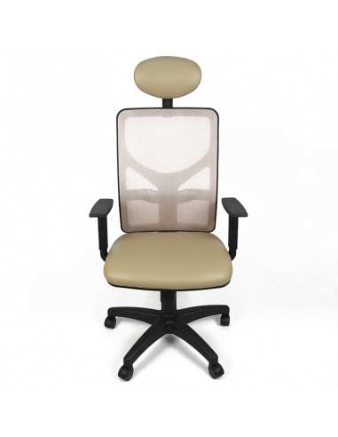 Poltrona Frida con poggiatesta e braccioli regolabili schienale a rete struttura colore nero